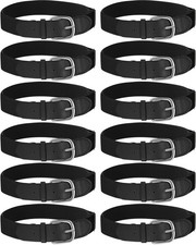 12 Pcs Adjustable Baseball Softball Belts for Adults Youth - Black