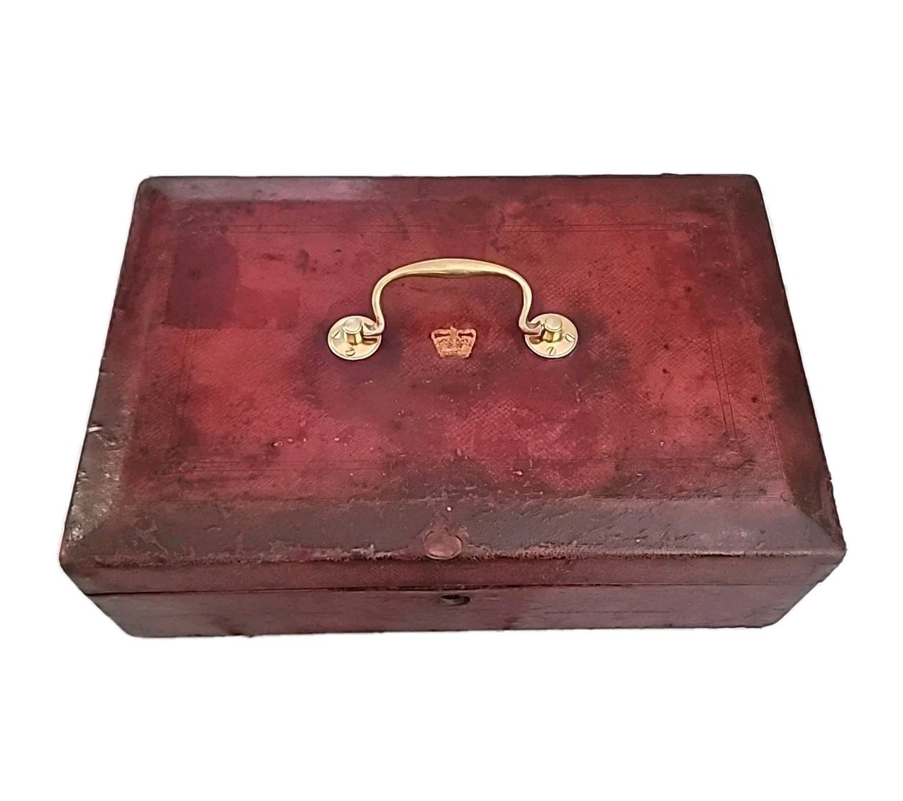 Rare Queen Victoria Royal Despatch Document Box Red Leather St