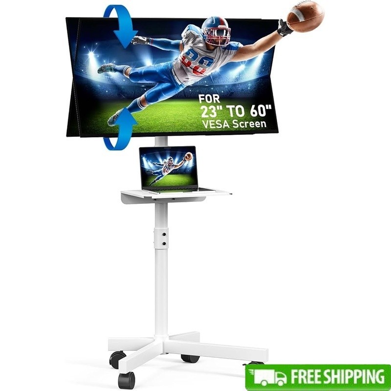 Rolling Cart Adjustable Height Vesa Mount Indoor Outdoor Use