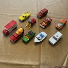 Matchbox Lesney Lot Of 10 1970s Cars And Trucks Police Boat Sea Land And More