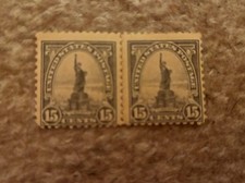2 X USA United States Of America Postage Stamps 15 Cent Statue Of Liberty