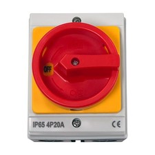 20A Rotary Isolator Switch 20amp 4 Pole 230V-440V IP65 Weatherproof Switch