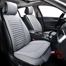 2pc Car Seat Covers, Luxury Car Protectors, Universal 2x Front Seat Covers Gray