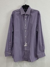 Polo Ralph Lauren Gingham Plaid Button Up Purple  White Shirt Size 16.5 NWT