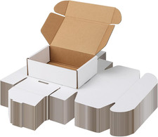 6X4X2 Inch Shipping Boxes 50 Pack White, Tab Lock Tuck Top Mailer Boxes for Pack
