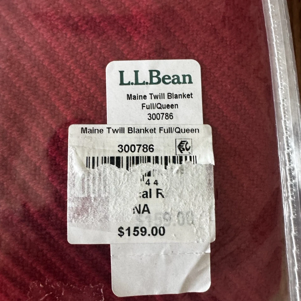L.L. Bean Maine Twill Blanket Full Queen Red Lightweight 100% Cotton USA New - Image 4 of 4