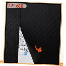 Reversible Wide Magnetic Thermal Insulated Door Fit Doors to 72"x80" Black