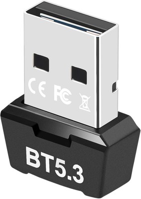 USB Bluetooth 5.3 Adapter for PC, Supports Windows 11/10/8.1/7,5.3+EDR Black 