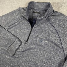 Greg Norman Mens 1/4 Zip Pullover Long Sleeve Fleece Lined Heather Blue Size XL