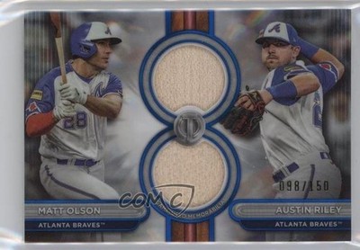 2024 Topps Tribute Dual Relics Players Blue 98/150 Matt Olson Austin Riley 0rr2