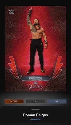 Topps WWE Slam DIGITAL Roman Reigns Genesis 2026 Red Iconic CC 115