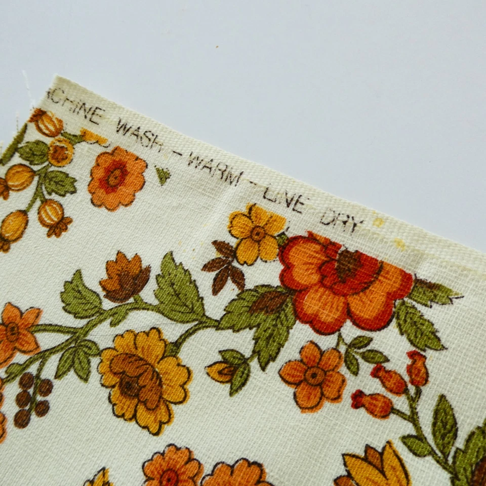 Vintage Waverly New London Cotton Decorator Fabric Remnant 48x20 inch Green Gold - Image 4 of 4