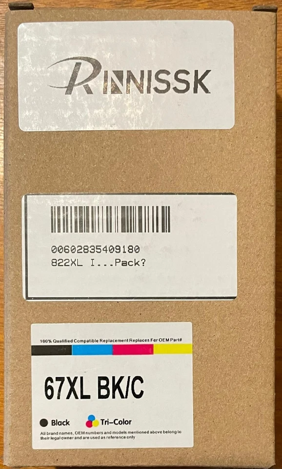 NEW/SEALED 67XL Ink Cartridges Black and Tri-Color for HP Deskjet 2742e 2755e - Image 2 of 4