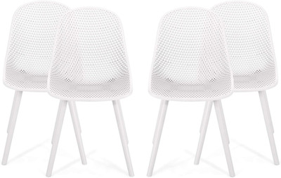 Stylish Set of 4 White Outdoor Dining Chairs for Al Fresco Meals