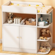 Changing Table Dresser Baby Diaper Change Station with 3 Drawers White