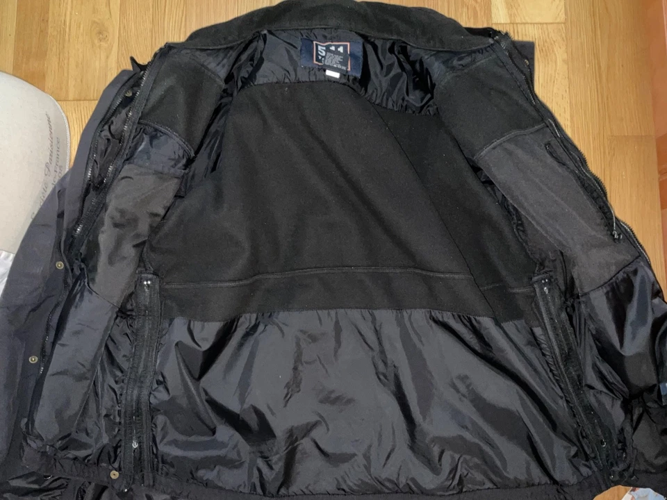 5.11 2XL Hombres Serie Táctica 5 en 1 Ropa Exterior Todo Clima Chaqueta Abrigo Negro Foto 3 de 4