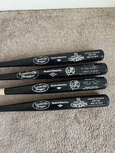 4 New York Yankees Baseball Bats SGA World Series Louisville Slugger MLB Sheffie