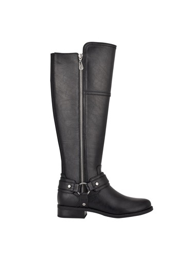 GBG Womens Black High-Low Round Toe Stacked Heel Zip-Up Boots Shoes 5.5