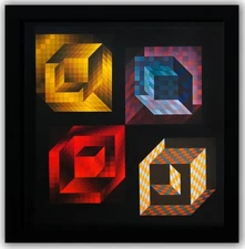 Victor Vasarely- Heliogravure Print "Axo"