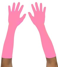 Seeksmile Adult Spandex Elbow Length Costume Gloves Free Size Pink