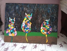 Adorable Cats At Night Acrylic