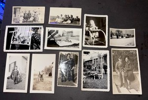 Lot of 11 Vintage 1940s Black & White Photos WWII Era Military Ephemera. 