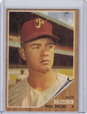 1962 Topps #46 Jack Baldschun - Philadelphia Phillies RC