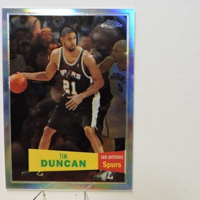 2007-08 Topps Chrome Tim Duncan #21 1957-58 Variations Refractor 120/999