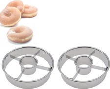 2 Pack Stainless Steel Donut Cutter, 3.86 Inch Doughnut Cutters Mold,