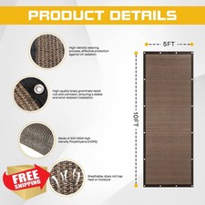 Vexoria 5x10 ft Mocha Sun Shade Cloth - Pergola Patio Garden UV Block