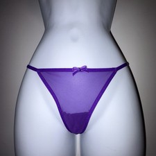 Victoria's Secret Vintage Panties Panty Purple See Through Thong New One Size