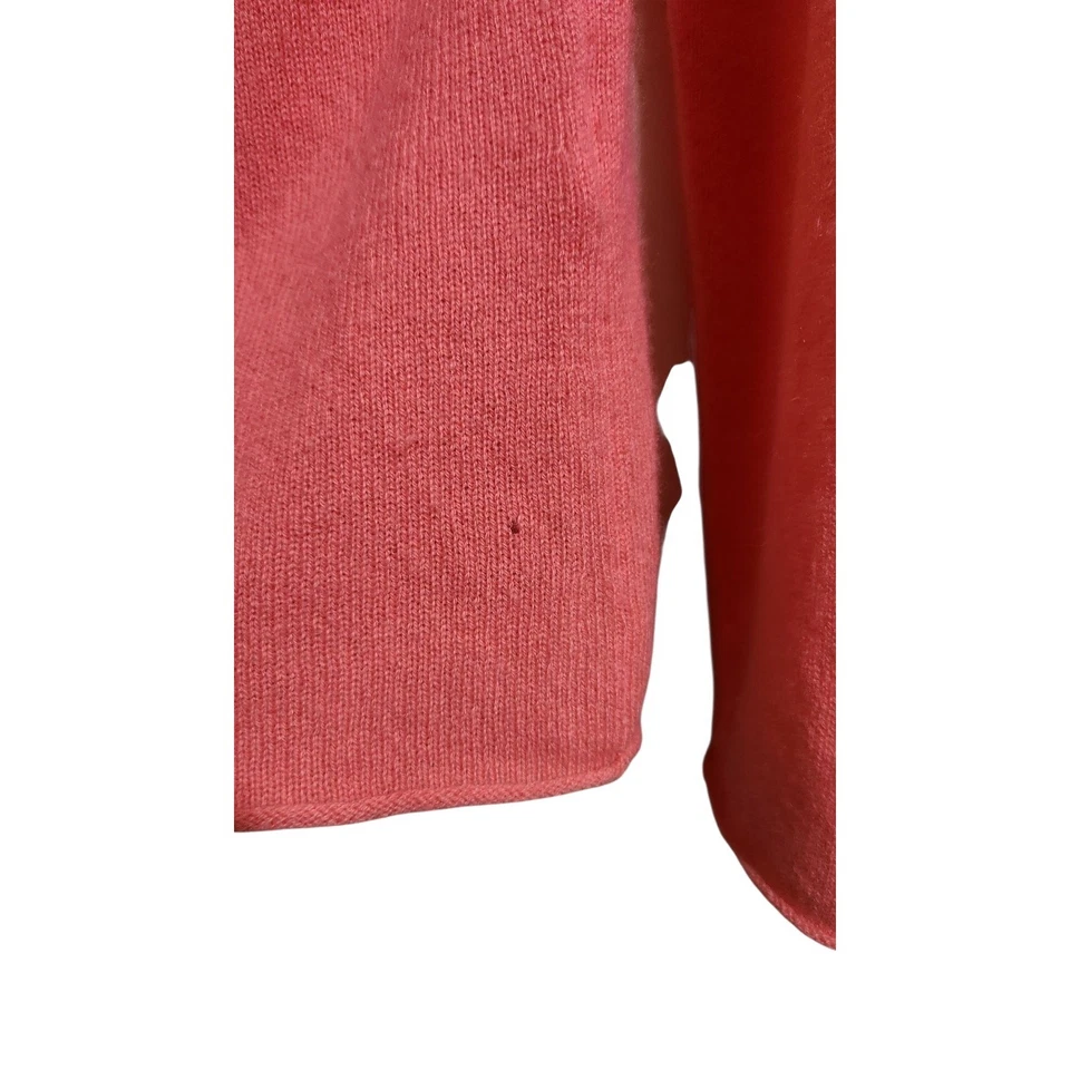 Allude 女式羊绒长袖 XL 纽扣开衫毛衣粉色荷叶边 — 第 4/4 张图片