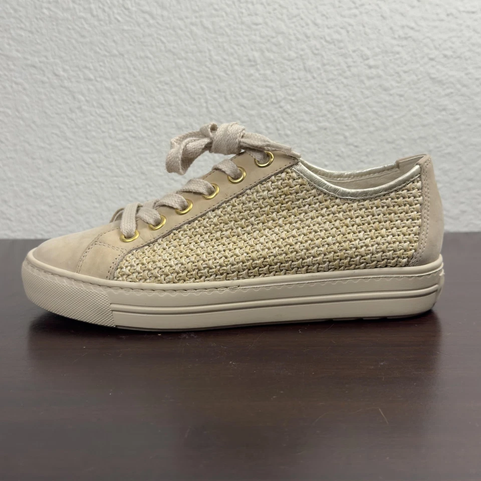 Paul Green Hadley Zapatos Mujer Talla 6 Beige Lago Cuero Tejido Tenis Informales Foto 2 de 4