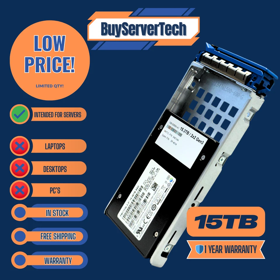 NetApp X4014A 15.3TB NVMe SSD | PM1723b | A250 A800 NS224 | 1-Year Warranty - Image 3 of 3