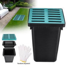 Catch Basin with Fiber Glass Grate-17X17X24 In. Large Catch Basin for Drainage