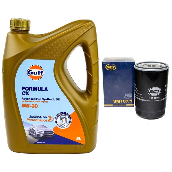 MotoröL Set Gulf Formula CX 5W-30 5 Liter + ÖLfilter FüR Mazda Tribute 2.0 124PS-image
