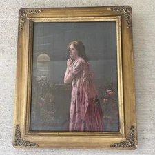 Ullman Mfg. Co ”Sweet Memories” Lithograph Print Copyright 1901 Framed Antique