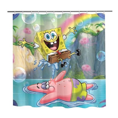 Great! Patrick Cartoon Print Waterproof Shower Curtain 72'' x 72'' With Hooks
