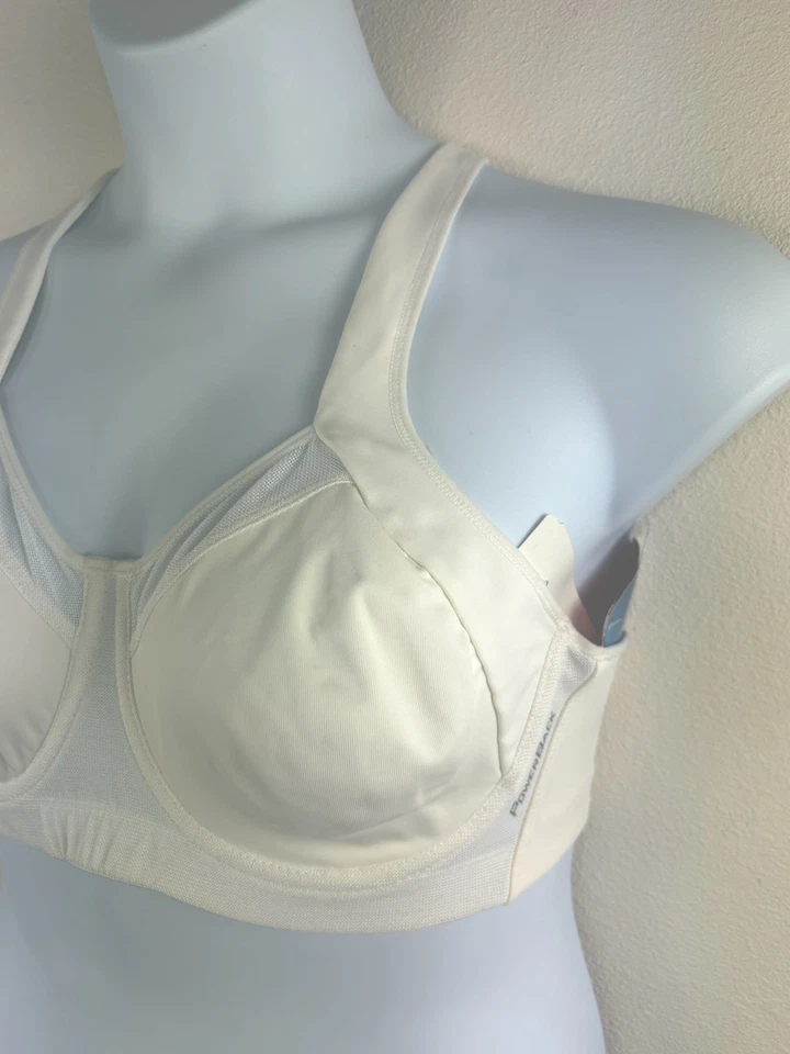 Champion Powerback Underwire Sports Bra Max Support White Wicking 1694 FLAW 38C - Image 2 of 4