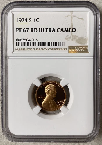 1974 S 1C Lincoln Penny, NGC PF67RD Ultra Cameo