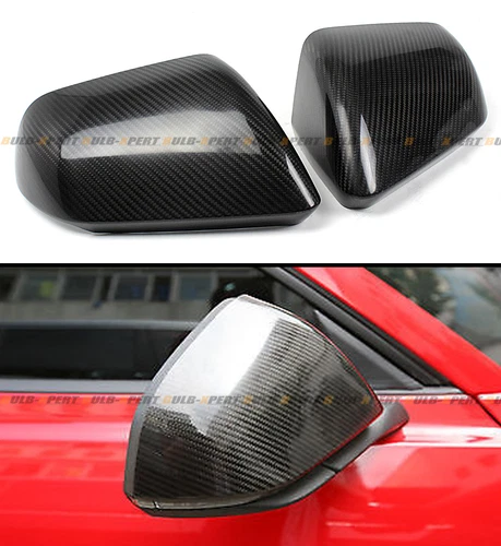 CARBON FIBER SIDE MIRROR COVER CAP FOR 2015-2023 FORD MUSTANG WITH LED SIGNAL
