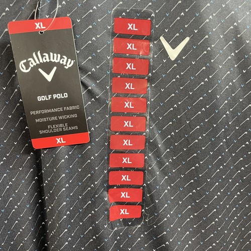 Callaway Mens Golf Shirts Polo Performance Stretch Black Caviar Opti Dri XL NWT - Picture 4 of 9