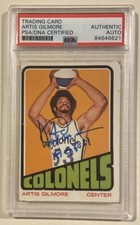 1972 Topps Artis Gilmore HOF Signed Rookie Basketball Card Certified PSADNA Auto