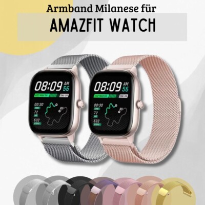 Für AMAZFIT Uhr Armband Milanese 20mm 22mm Magnet Loop   Metall Ersatzarmband