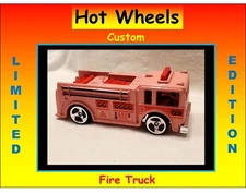 Hot Wheels Custom Pink Fire Engine Truck Rescue Fire Eater