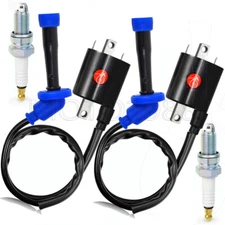 2 SET Ignition Coil & Spark Plug For Yamaha V Star 650 XVS650 1998 99 2000-2016
