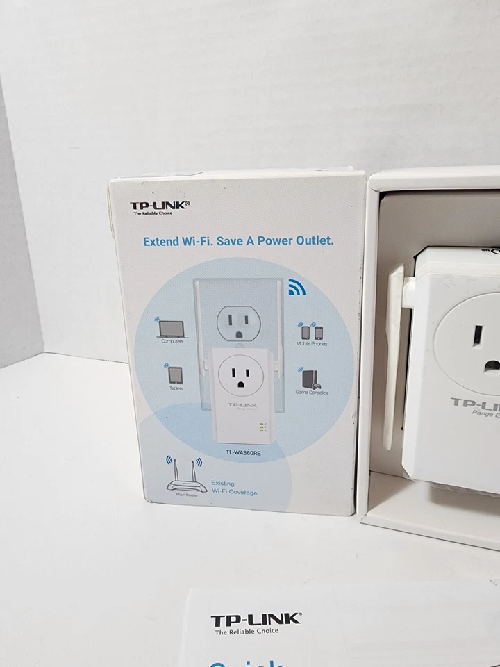 TP-LINK 300Mpbs Wi-Fi Range Extender Power Outlet Pass-though TL-WA860RE N300! - Image 3 of 4