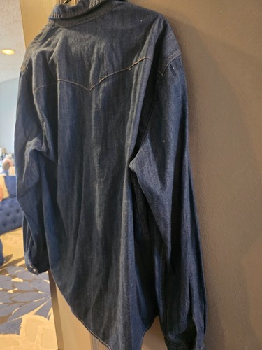 MEN'S LEVIS DENIM WESTERN SHIRT SIZE XL - Picture 8 of 11