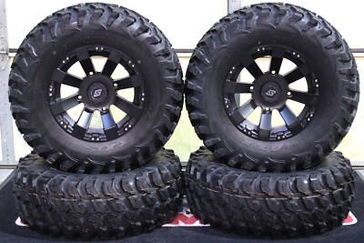 KAWASAKI MULE SX 28'' MAXXIS RAMPAGE ATV TIRE & 14'' SPYDER WHEEL KIT KAW1CA