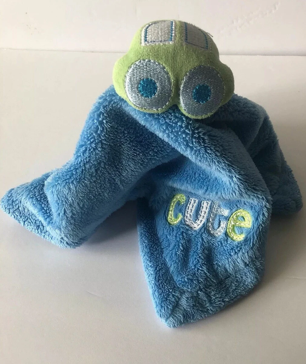Gerber Blue Security Blanket Lovey Green Car Embroidered Cute